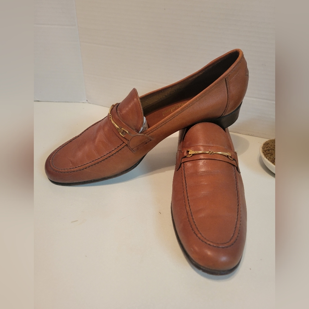 VINTAGE 70S BALLY LOAFERS 9.5 MENS .